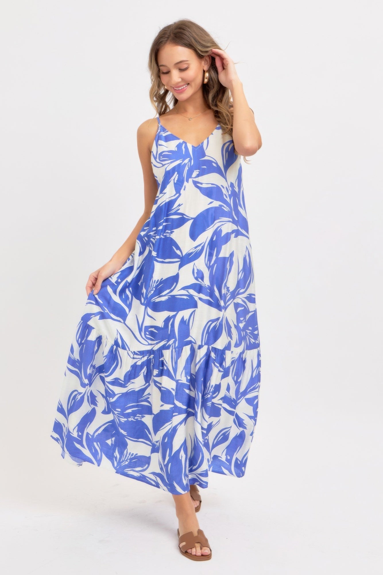 Blue Floral Maxi Sundress