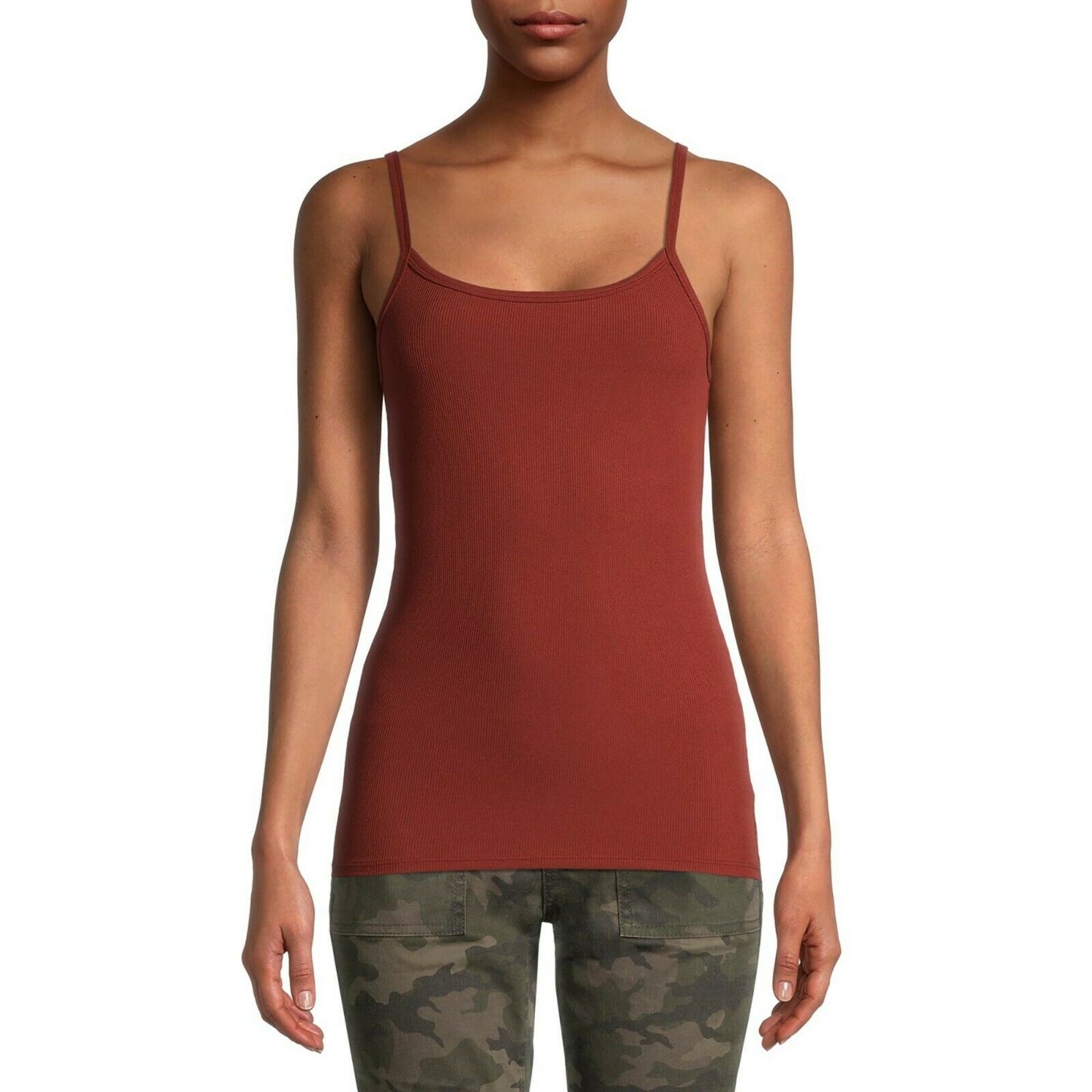 Size Large Brown Ribbed Cami Tank Top