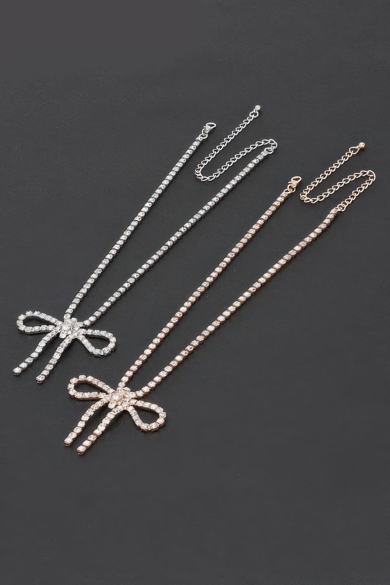 Rhinestone Bow Necklace