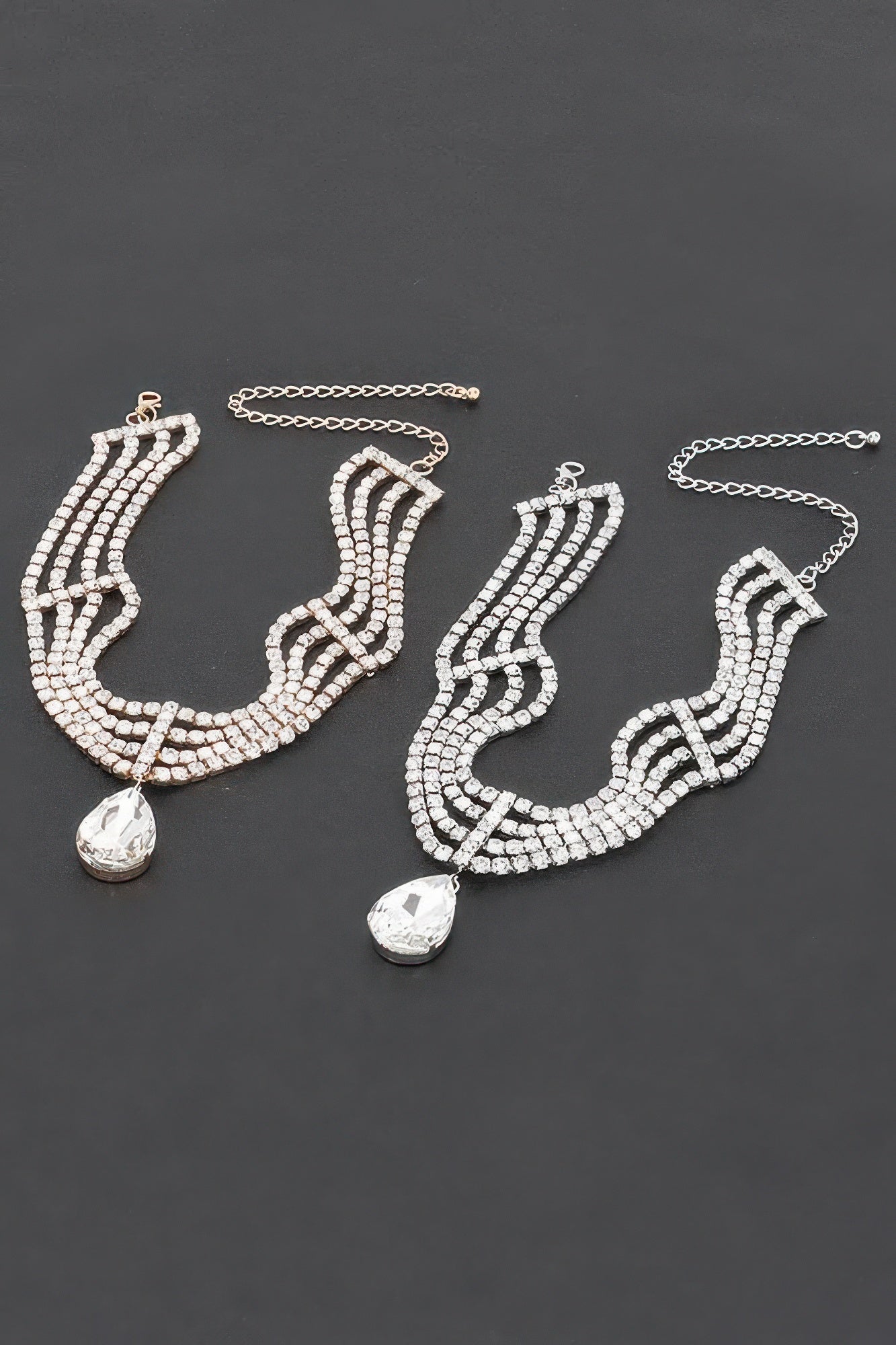 Rhinestone Choker Necklace with Pendant