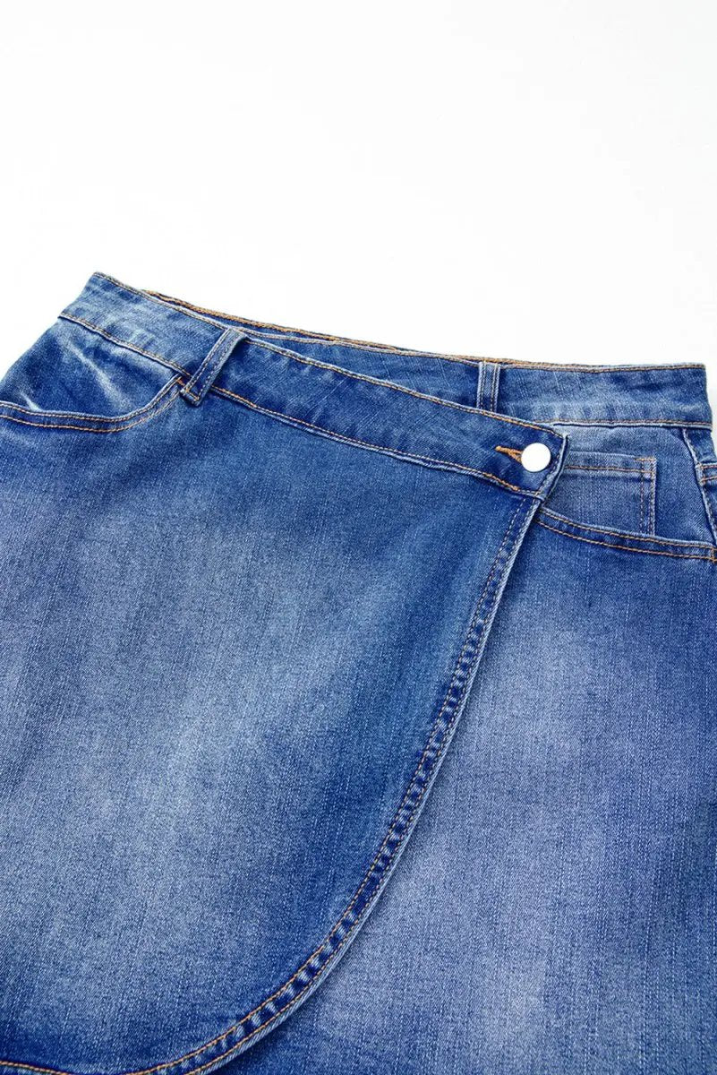 Shorts Love Salve Ashleigh Blue Wrapped Crossed Waist Denim Mini