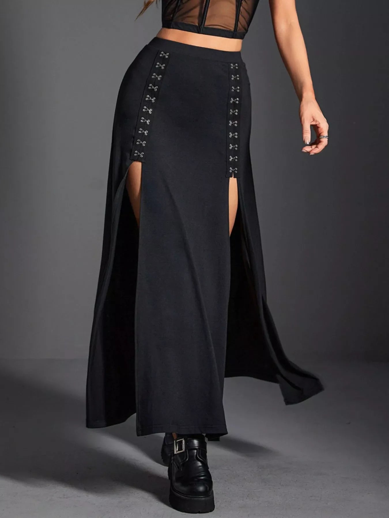 Double Slit High Waist Skirt