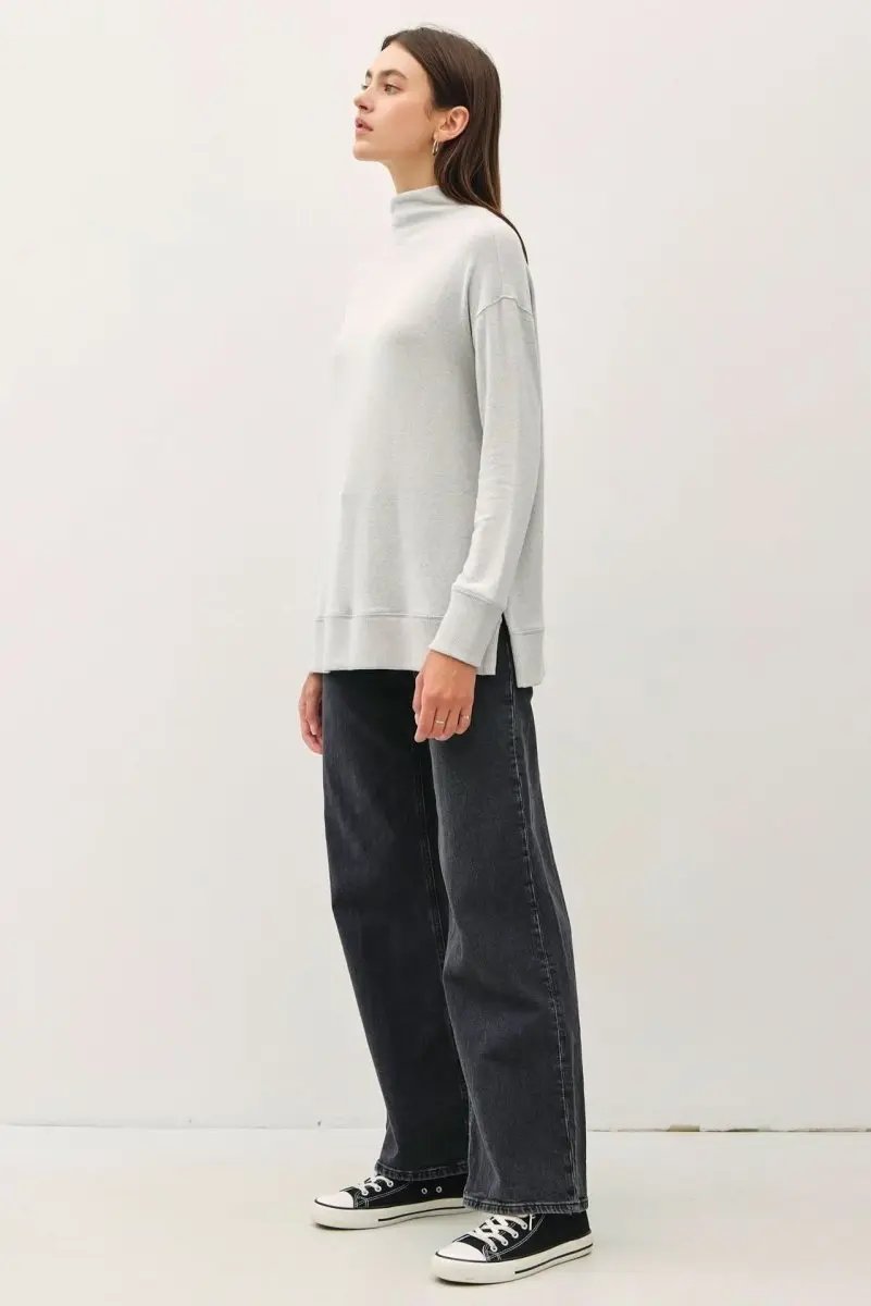 Dresses Trendsi Be Cool Side Slit Mock Neck Long Sleeve Tunic Top
