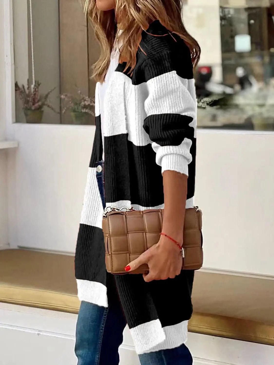 Sweaters Trendsi Chic open front cardigan - long sleeves, polyester