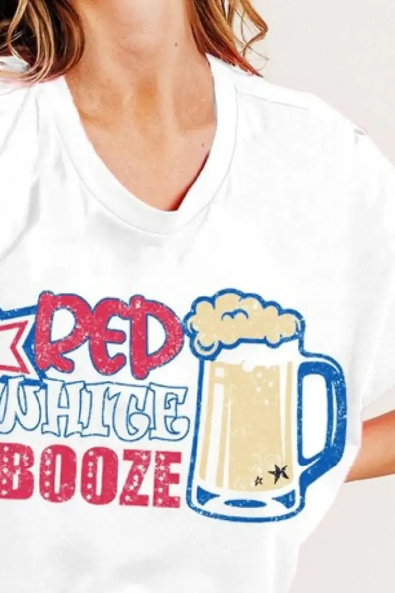 Women's T-Shirts Women's Graphic T-Shirt - Red White Design - Casual Fun Style