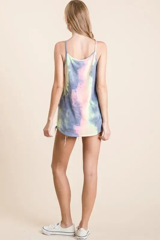 Accessories Trendsi Tie Dye Camisole Women's Summer Caged Neck Tank Top Cute & Comfy