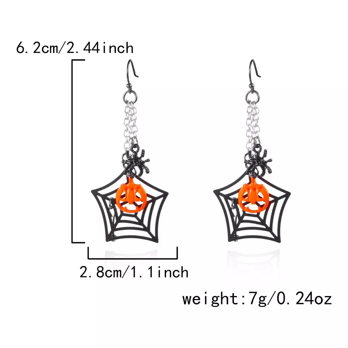 Spider Web Halloween Dangle Earrings