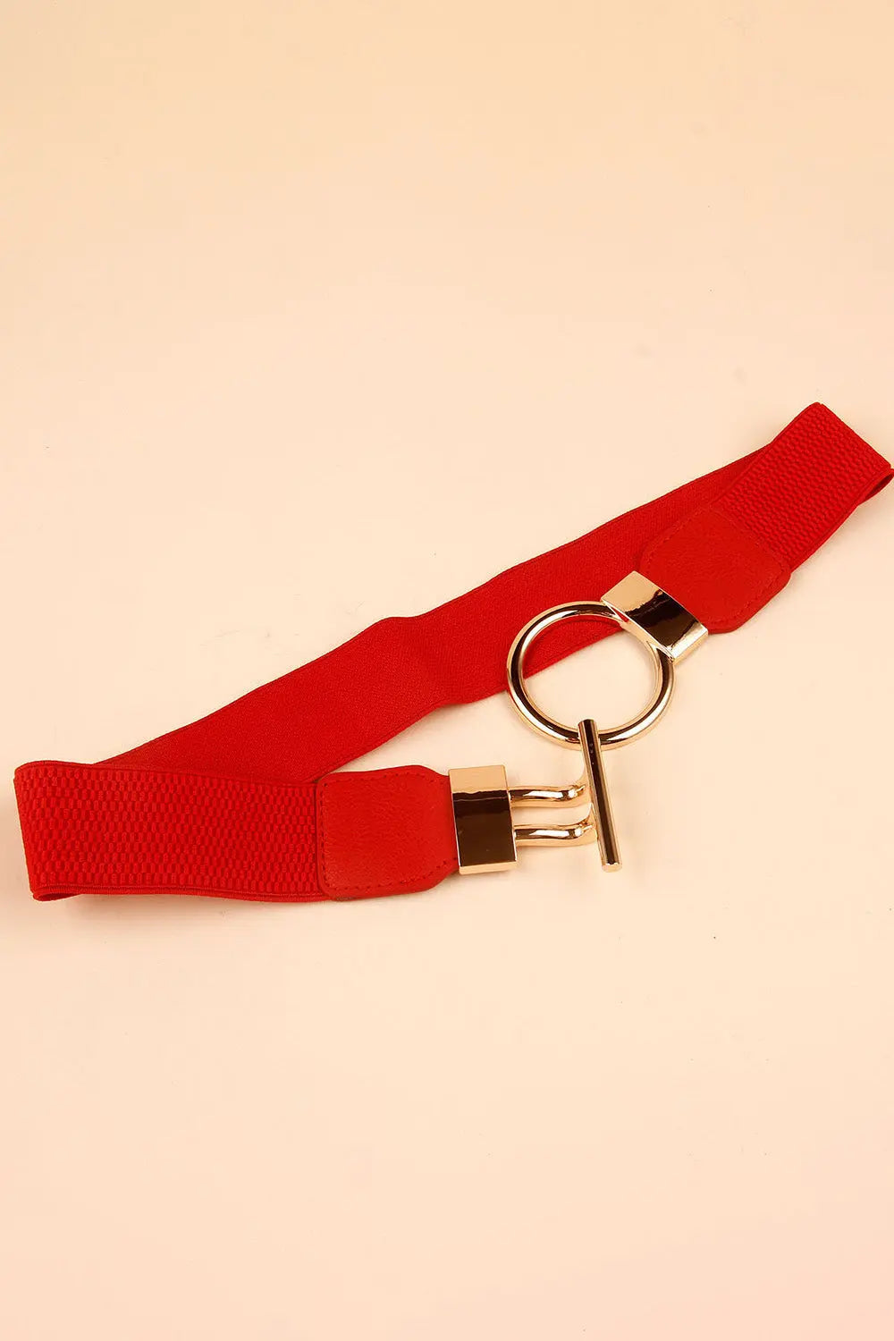 Zinc Alloy Circle Shaped Buckle PU Leather Belt