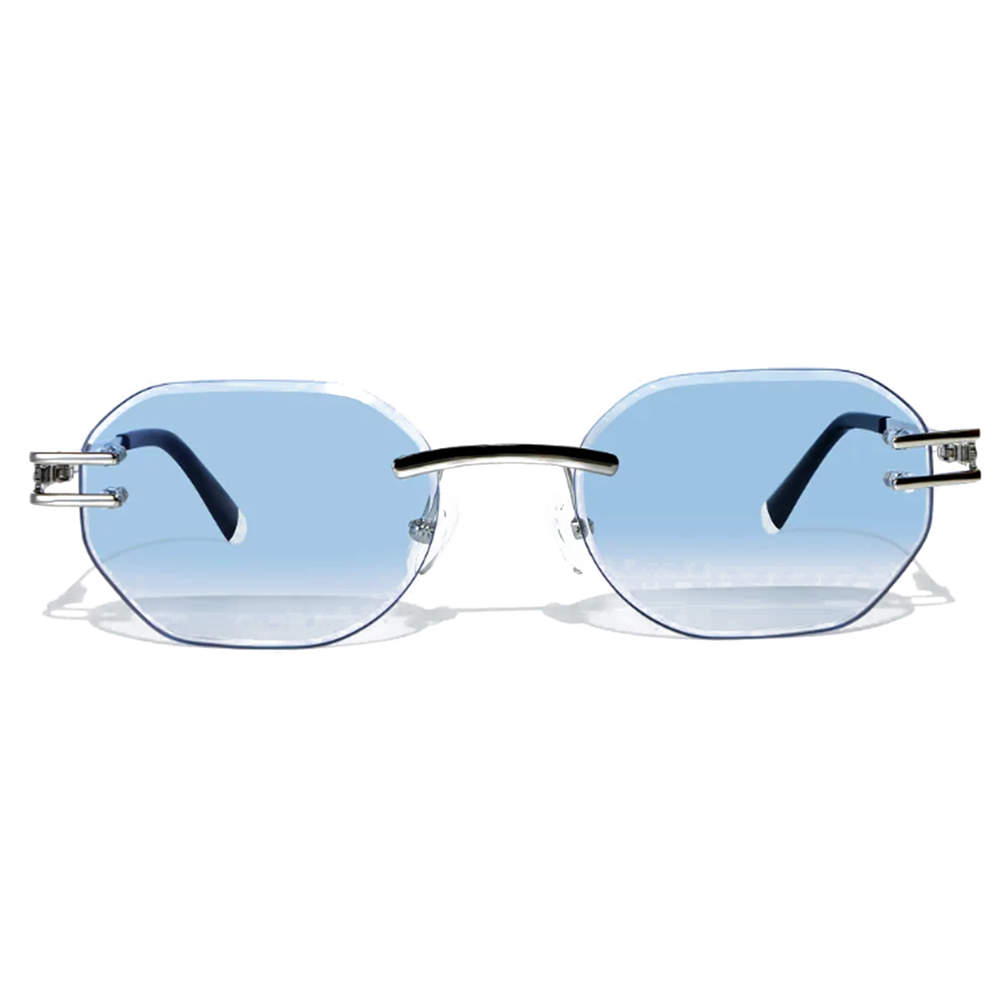 Carter Bleu 54mm Rimless Sunglasses | Blue