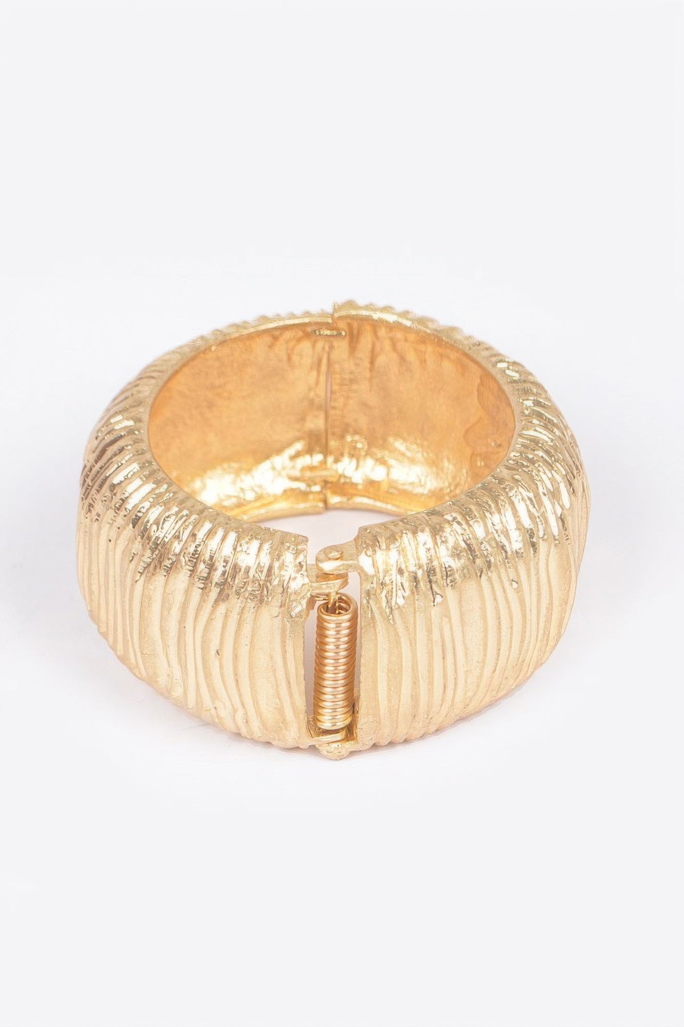 Cast Metal Spring Hinge Cuff Bracelet