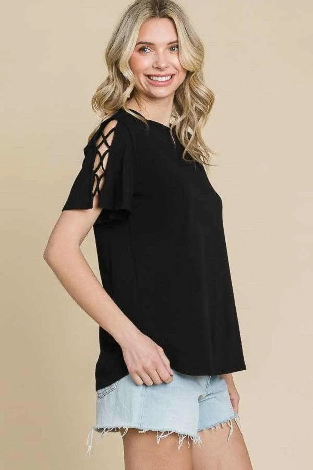T-Shirts Trendsi usa - Culture Code crisscross tee, S-XL