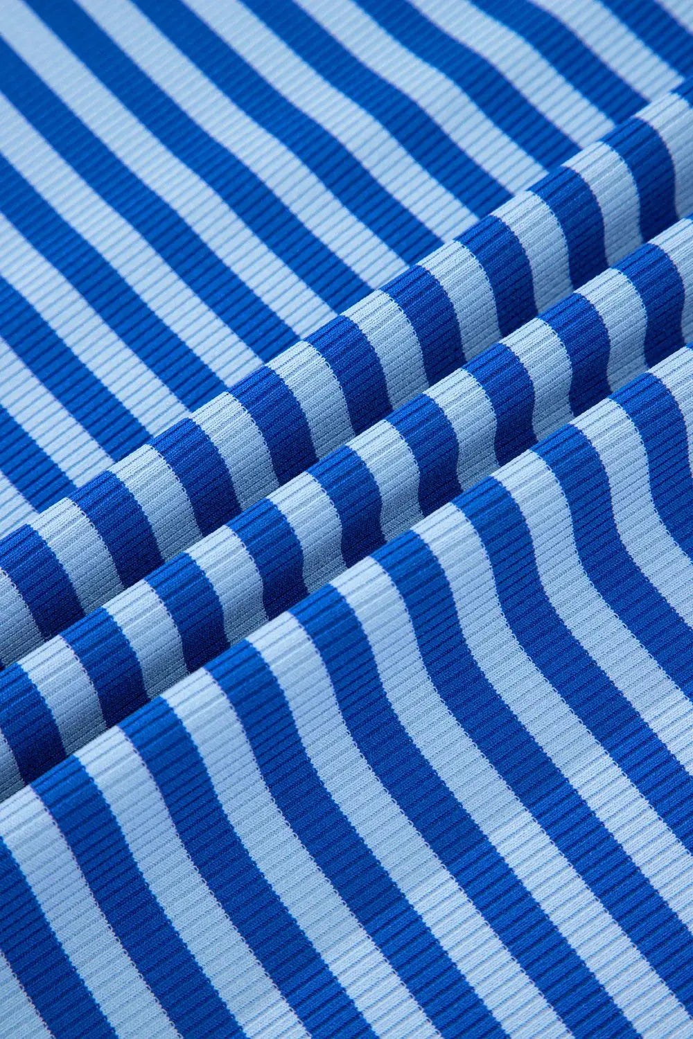 Striped Round Neck Cap Sleeve Slim Fit T Shirt