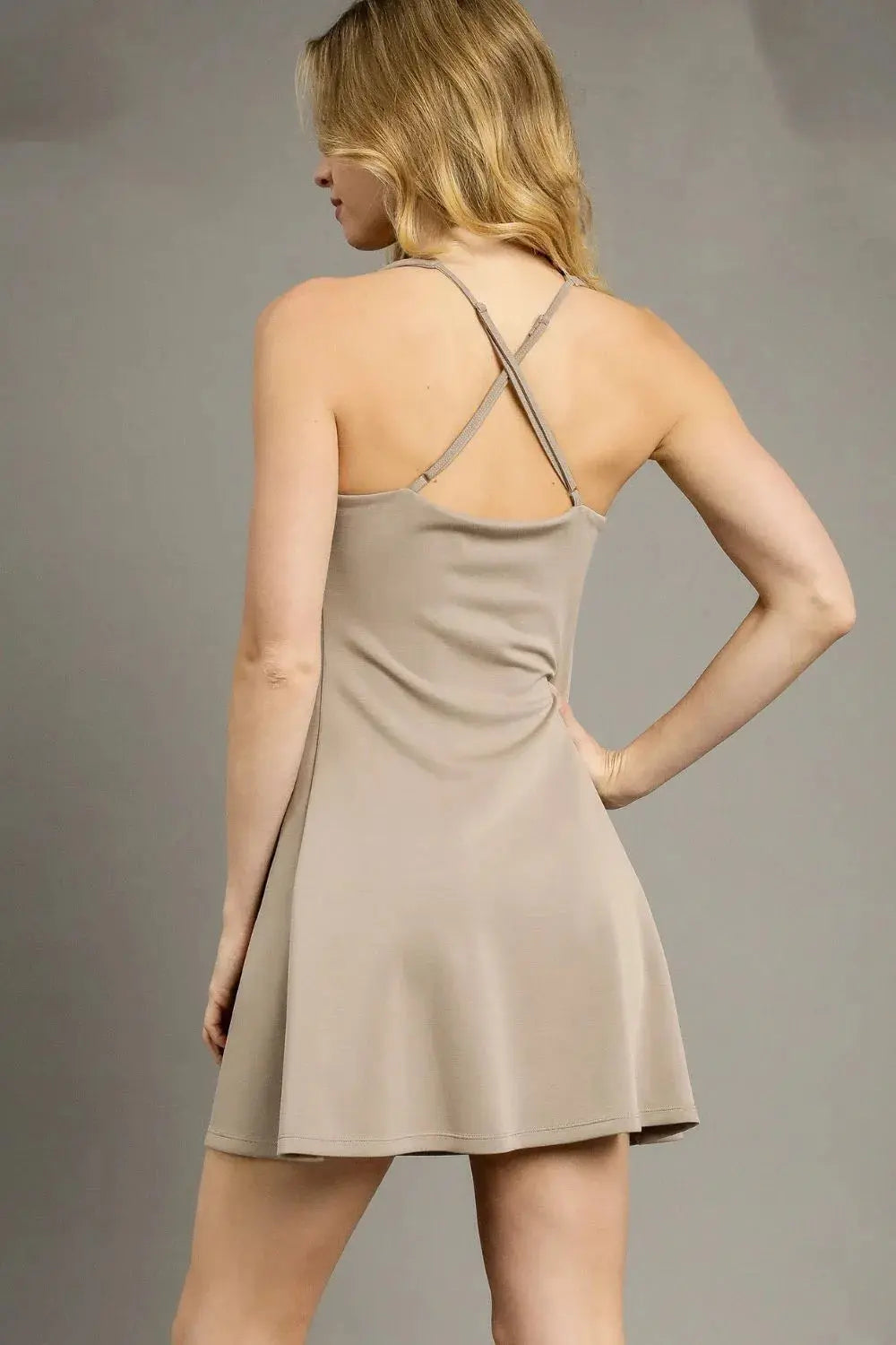 Umgee Crisscross Square Neck Womens Active Dress
