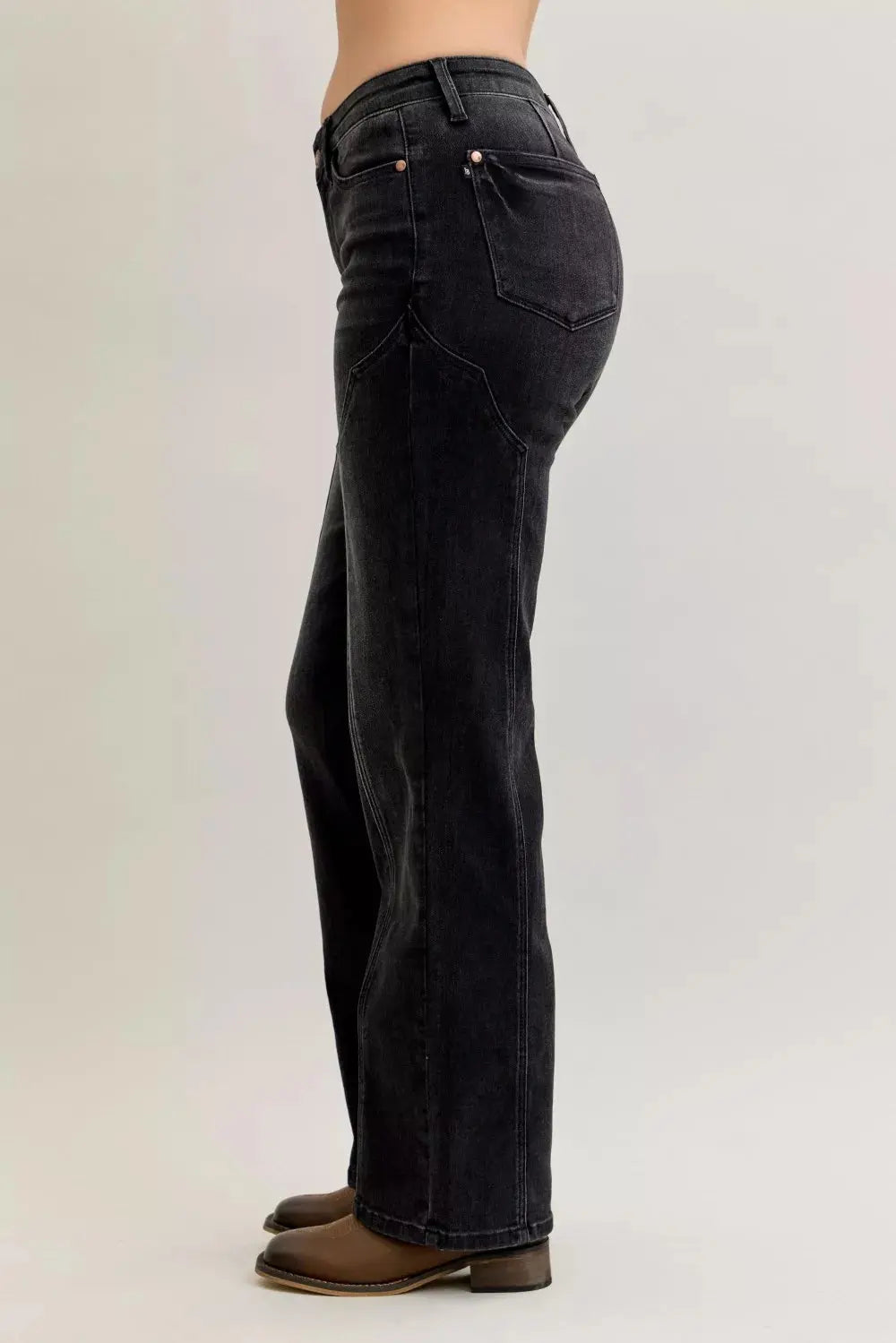 Judy Blue Jeans - Mid Rise Straight Western Seam Detail Jeans