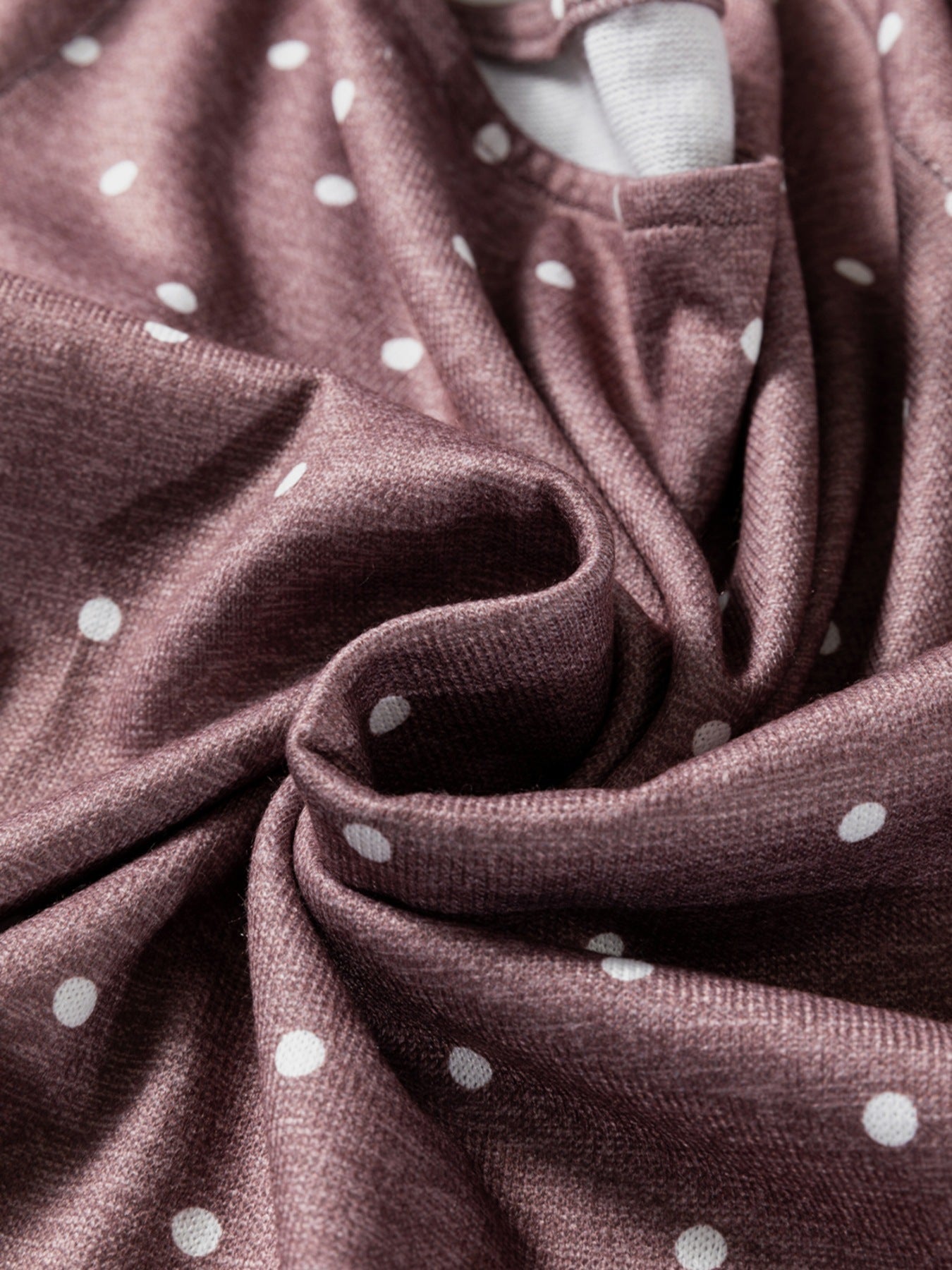 Polka Dot Boat Neck Knit Long Sleeve Shirt