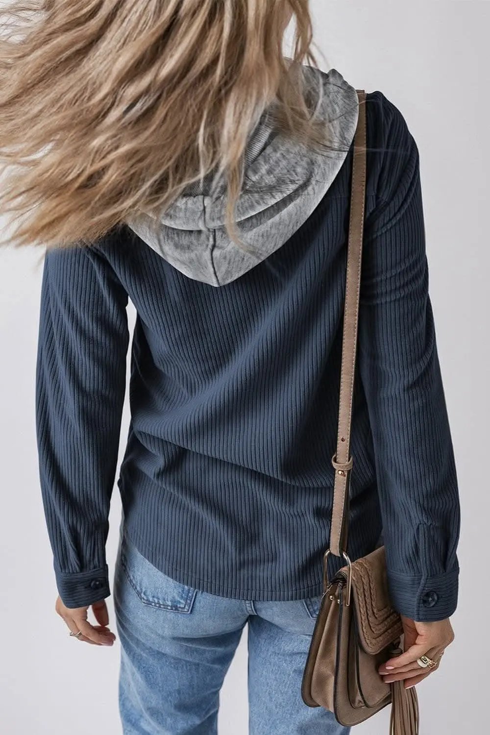 Jackets Trendsi Hooded drawstring jacket with pockets