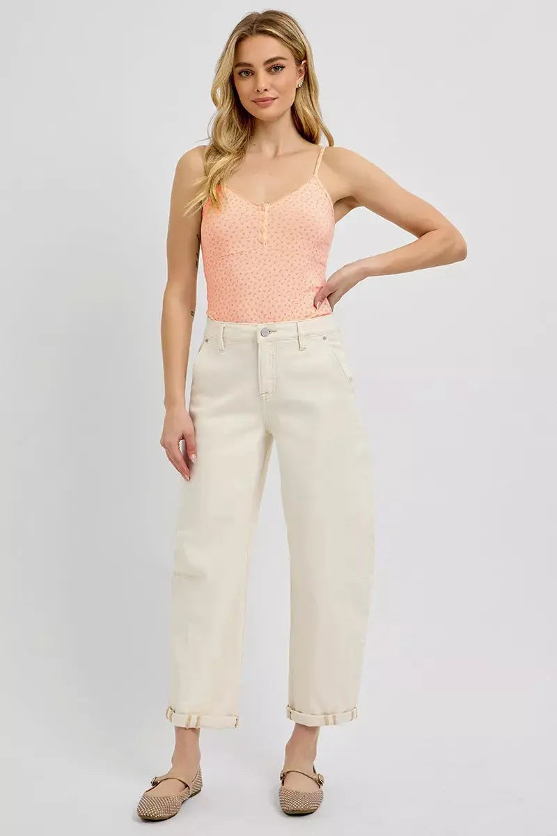 RISEN Jeans - High Rise Relaxed Barrel Cuffed Jeans