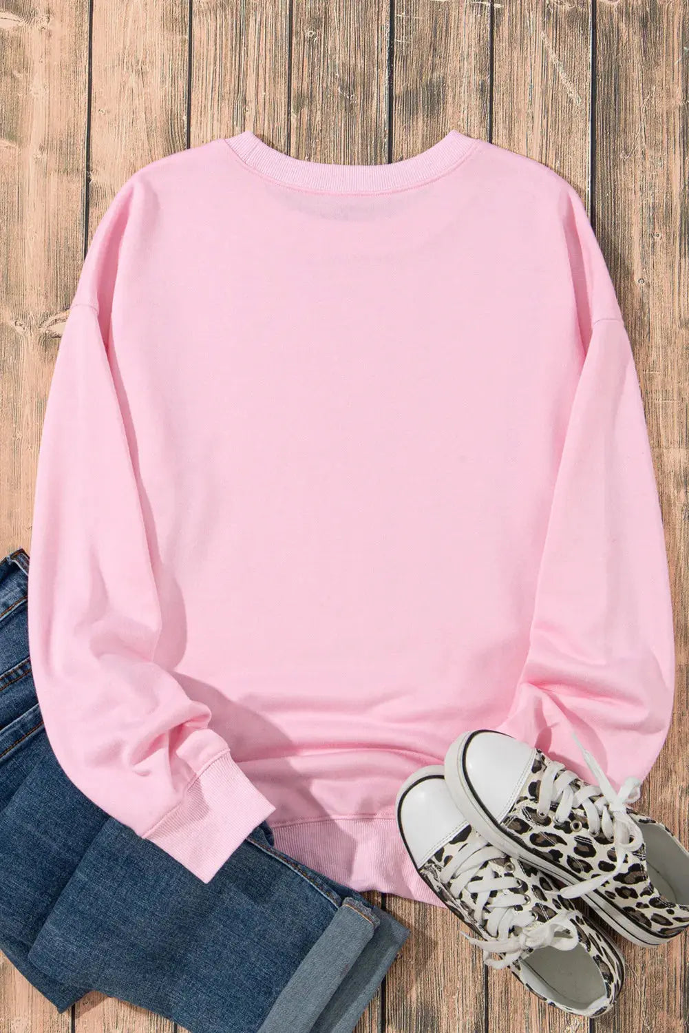 Ghost & Bow Round Neck Halloween Long Sleeve Womens Sweatshirt