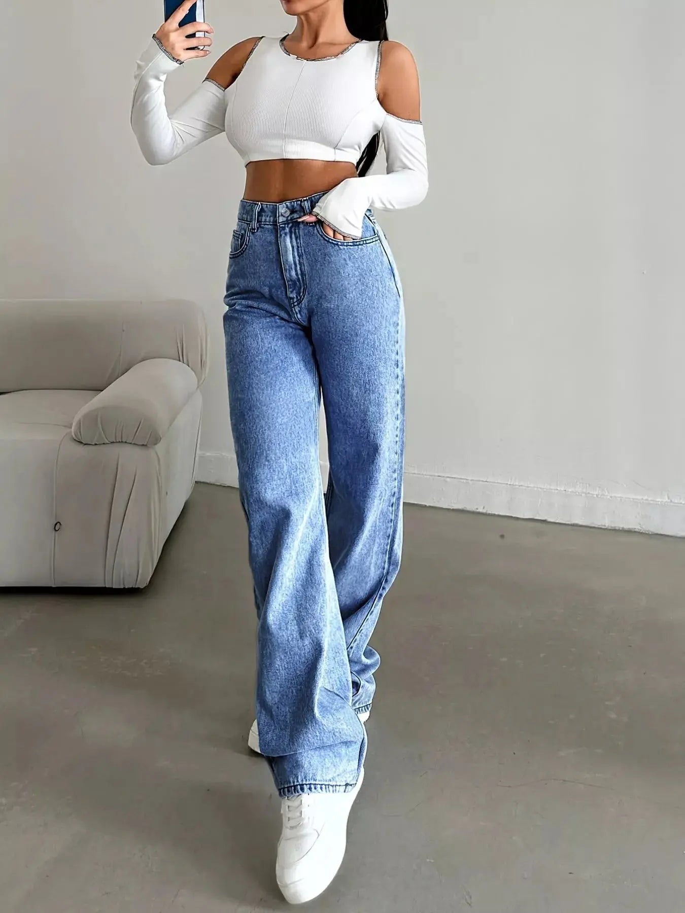 High Waist Wide Leg Jeans