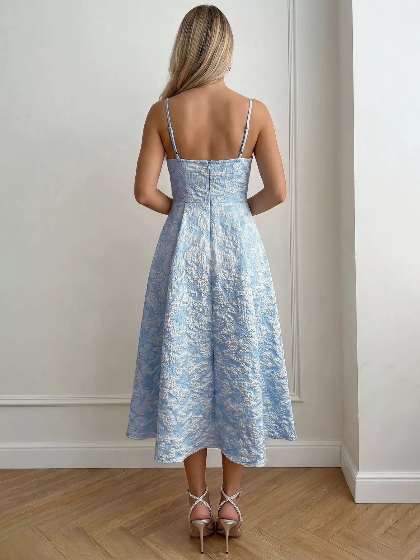 Textured A Line Midi Dress