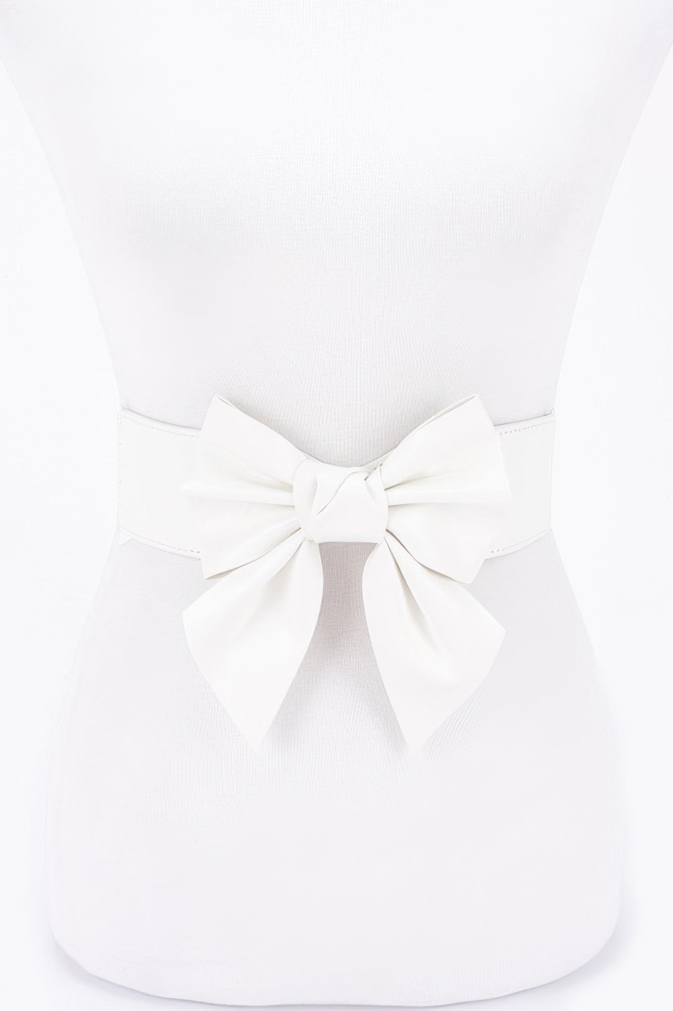 Faux Leather Ribbon Elastic Belt