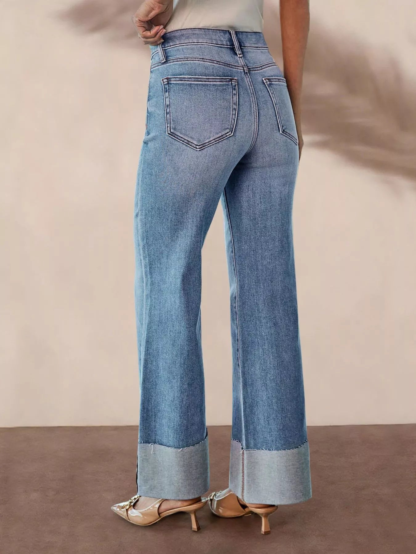 Distressed High Waisted Flare Jeans