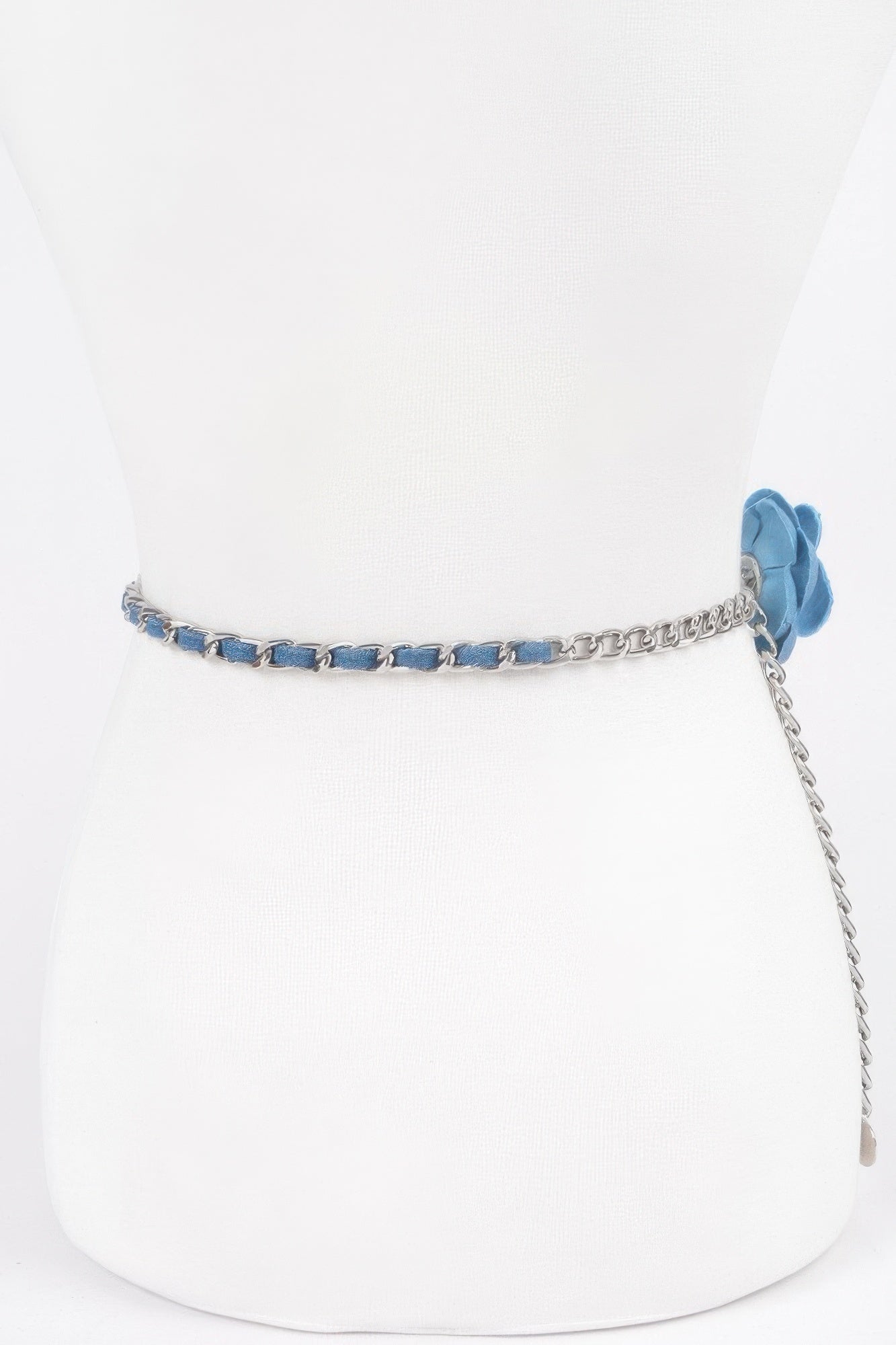 Flower Metal Double Layered Chain Belt