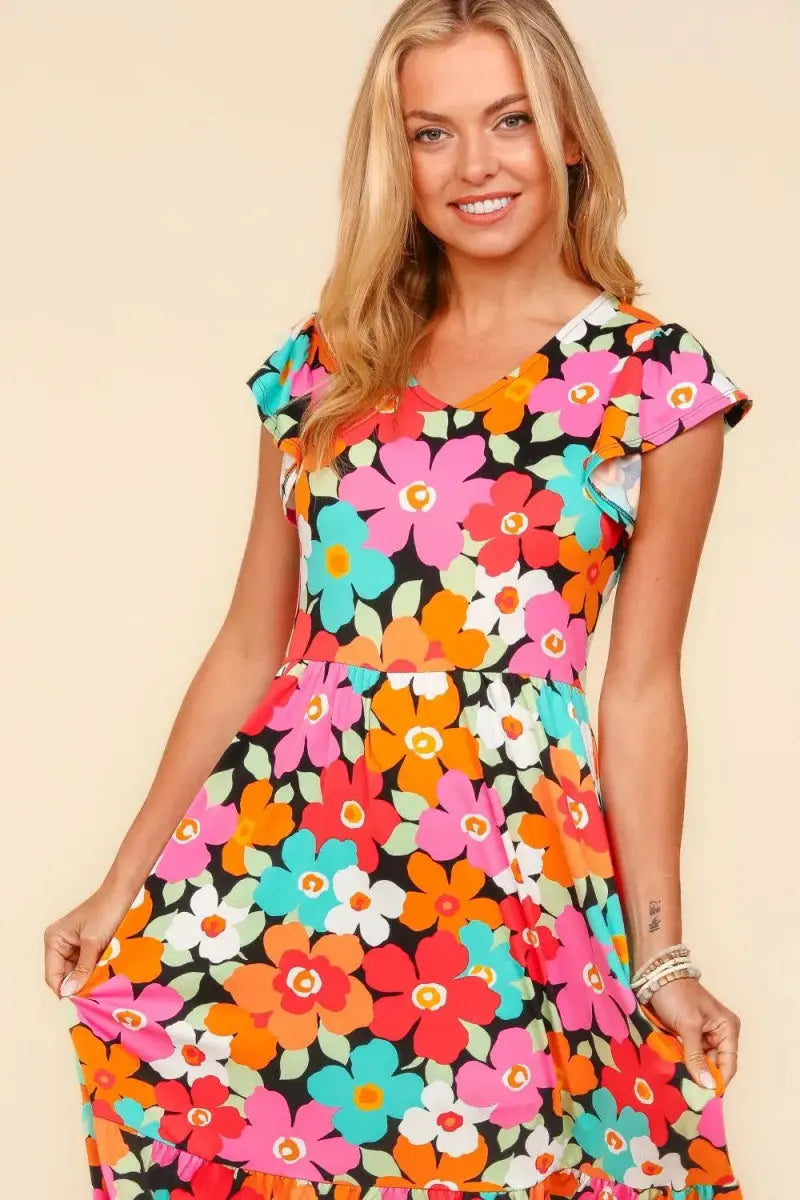 Dresses Trendsi Floral Midi Dress Women's Casual Summer Dress w/ Pockets Ship USA