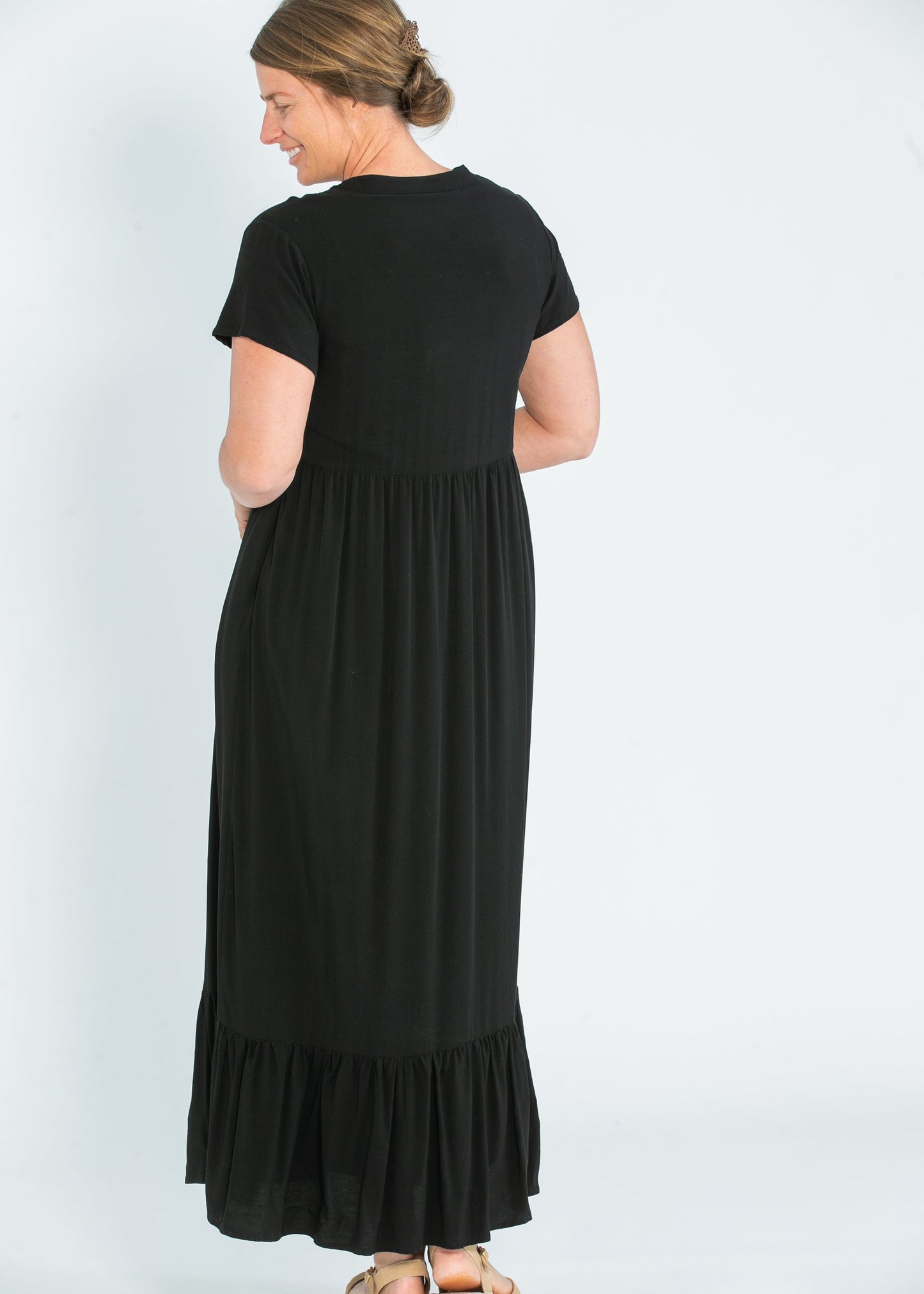 Jaydrien Flutter Sleeve Maxi Dress