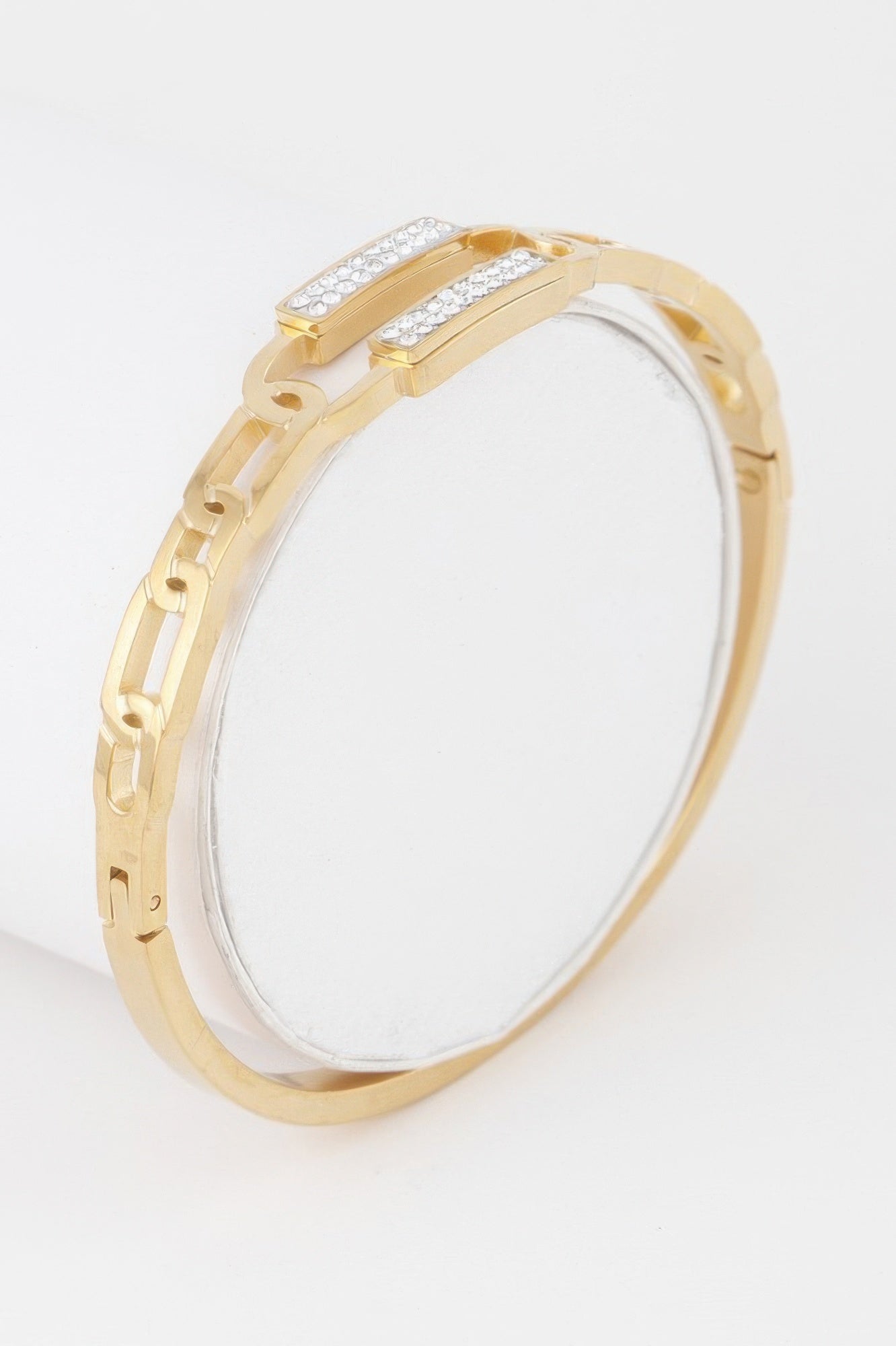 Jeweled Curb Chain Clasp Bracelet
