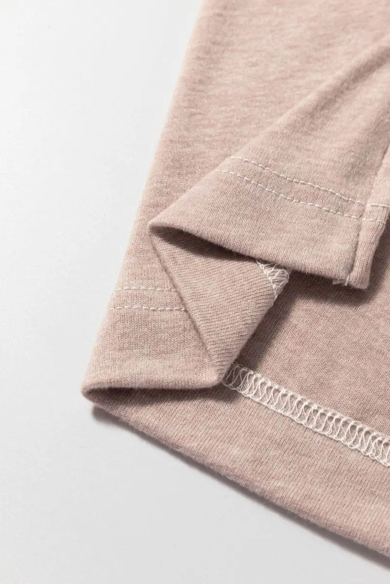 Accessories Love Salve Khaki Colorblock Women's Casual Top Fall Fashion Long Sleeve Breathable