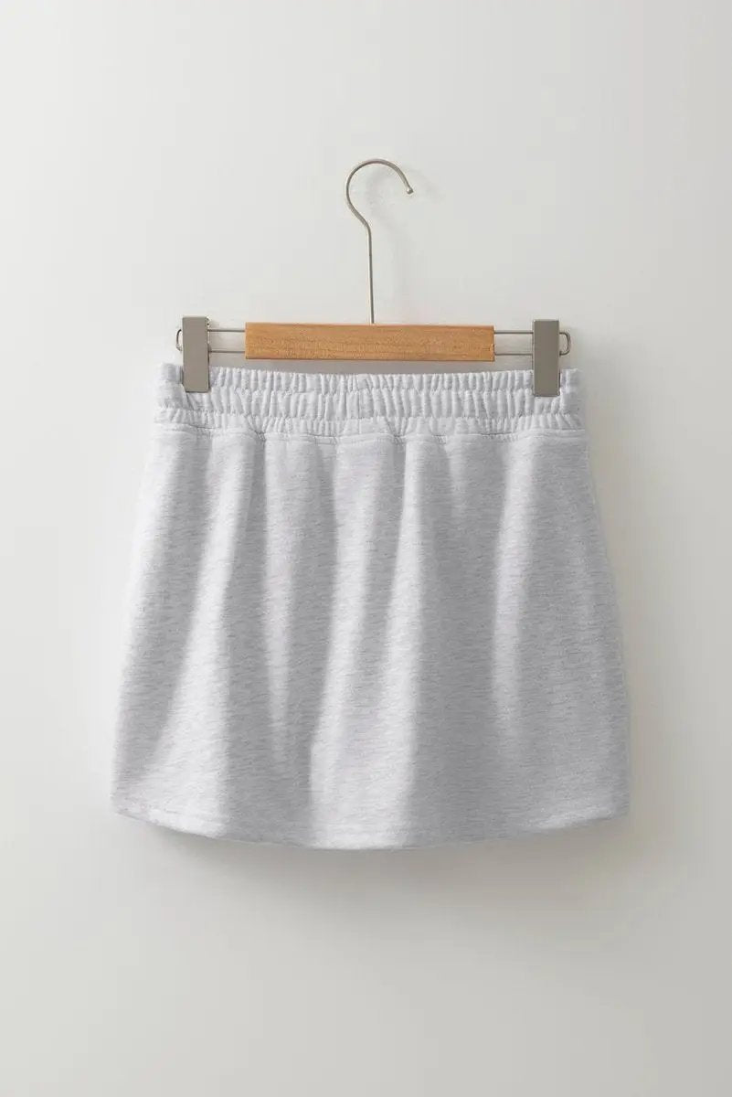 Love Salve Terry Knit Skort with Pockets - Casual Mini