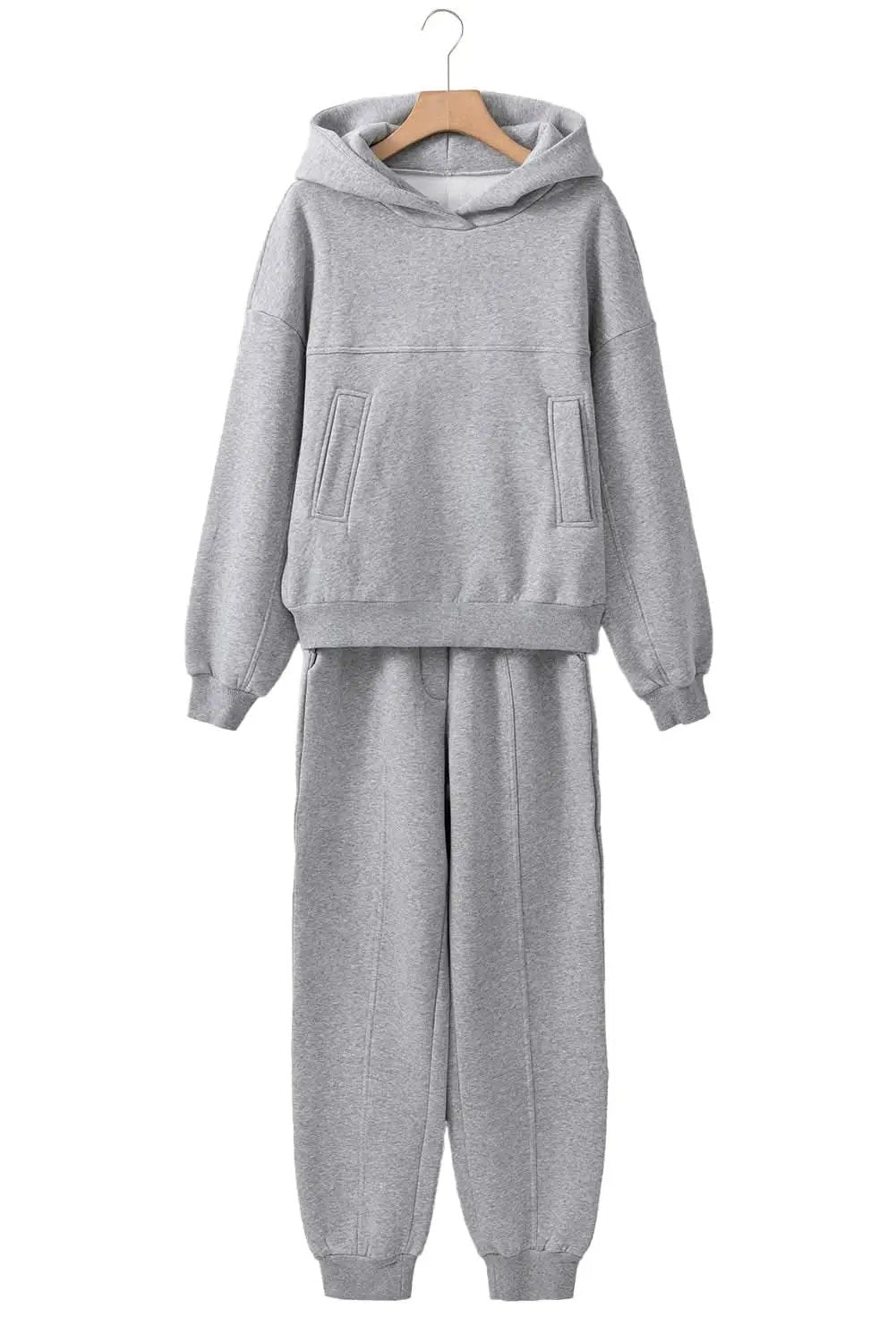 Pants Love Salve Gray Hoodie & Joggers Women's Loungewear Set Casual Winter Activewear
