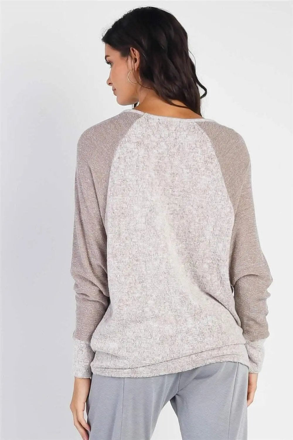 T-Shirts Love Salve Chic taupe long sleeve top by Cherish - Premium Quality