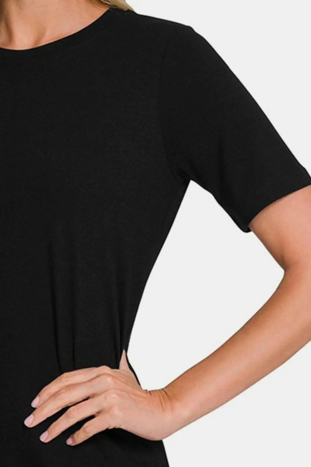 Love Salve Plus Size T-Shirt — Comfortable Everyday Basic Black Tee
