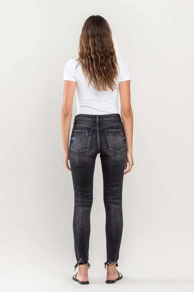 T-Shirts Trendsi Lovervet Raw Hem Jeans Women's Cropped Skinny Fit USA Shipped