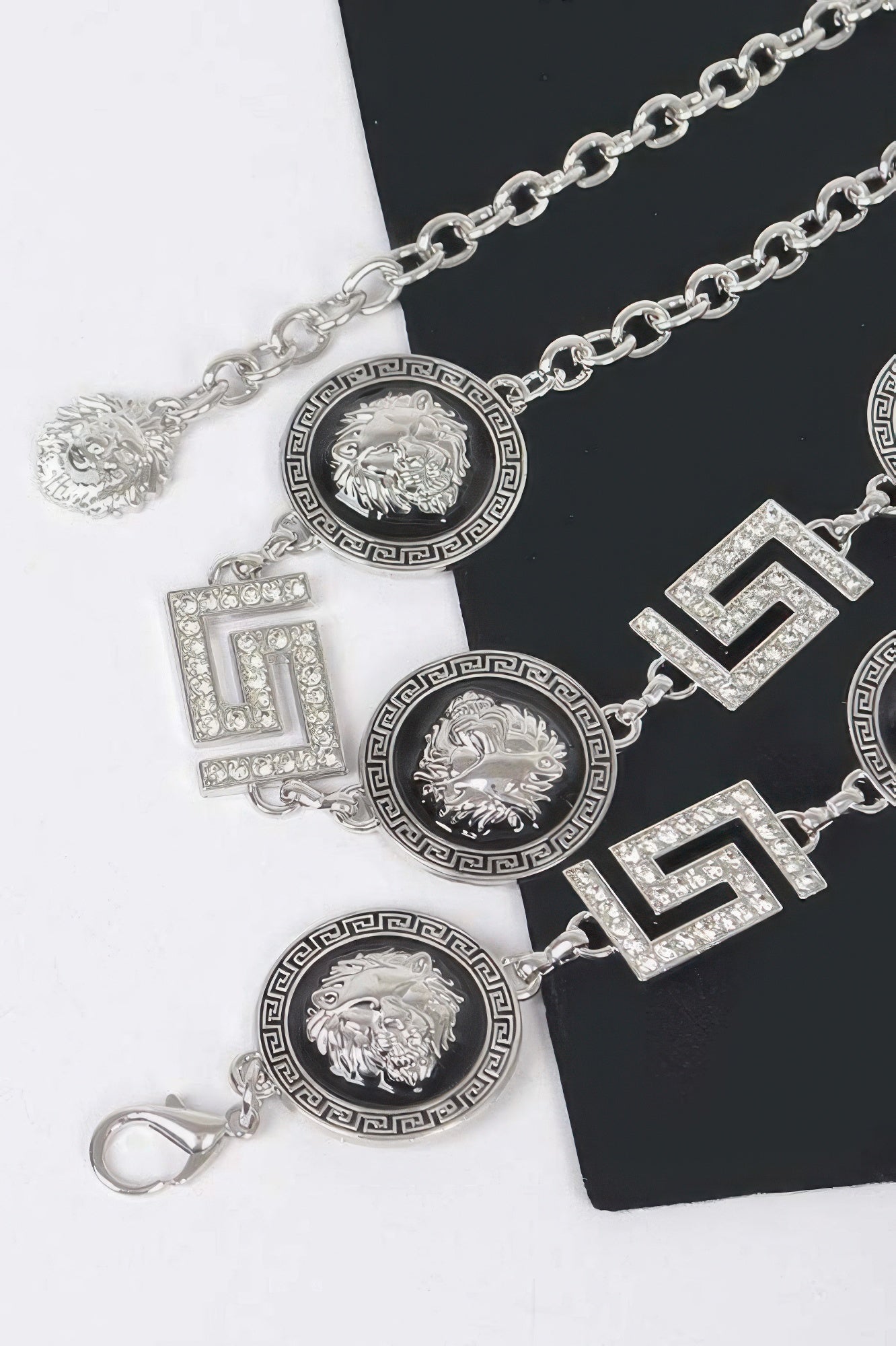 Metal Rhinestone Plus Size Chain Belt