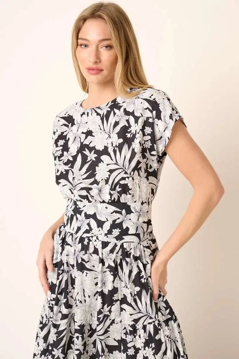 Women's Skirt & Top Set Skirt & Top Set - Lightweight Tropical Print - Matching Outfit
