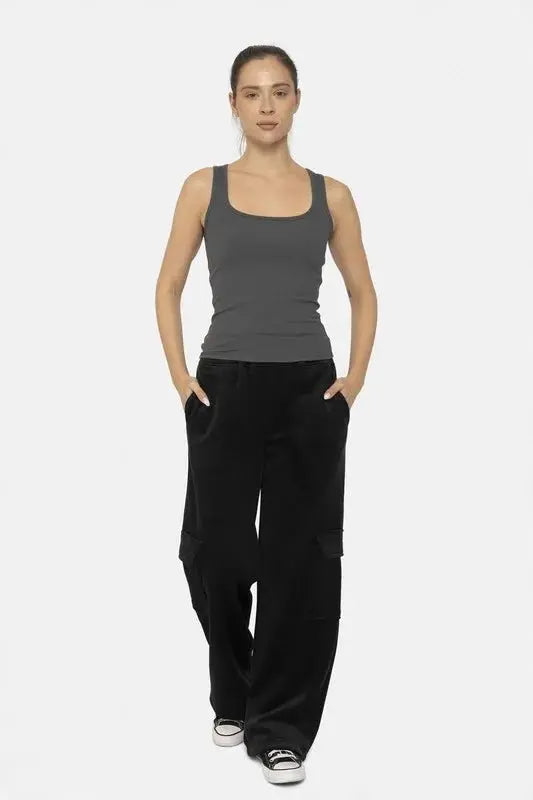 Women's Corduroy Cargo Pants Corduroy Cargo Pants - Elastic Waist, Comfy - Casual