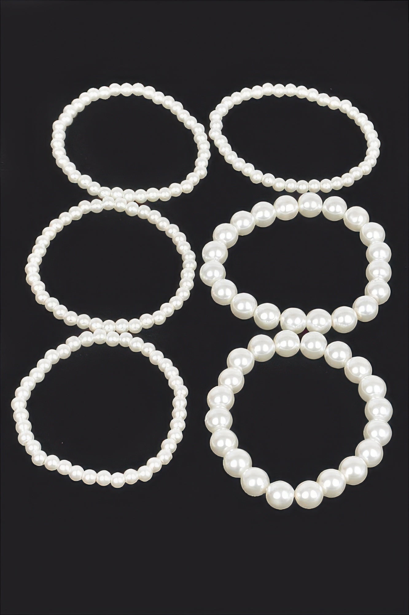 Multi Faux Pearl Stretch Bracelet