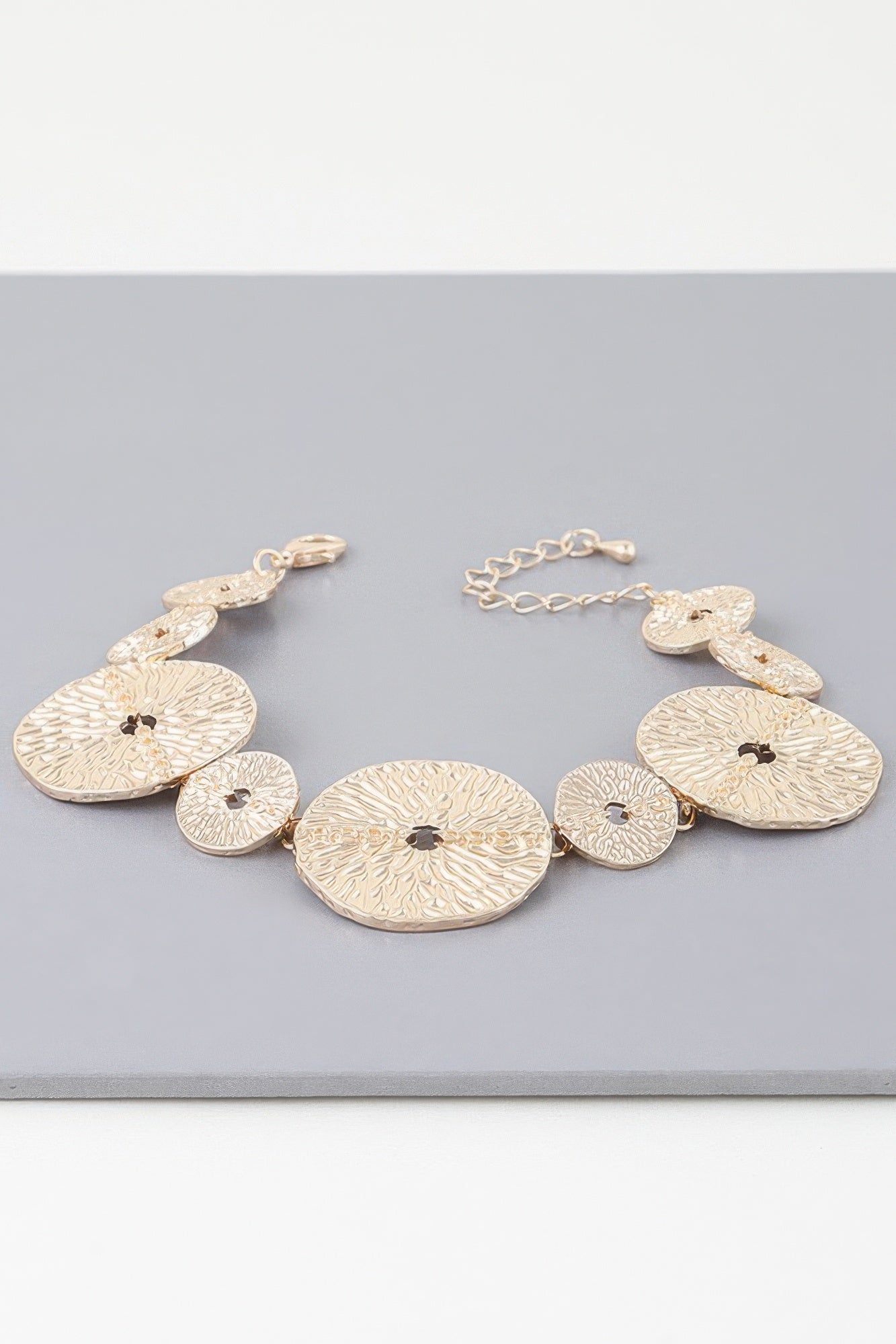 Multi Hammered Disc Bracelet