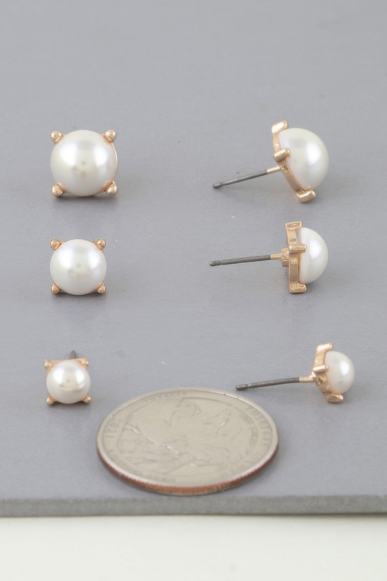 Multi Pearl Stud Earrings Set