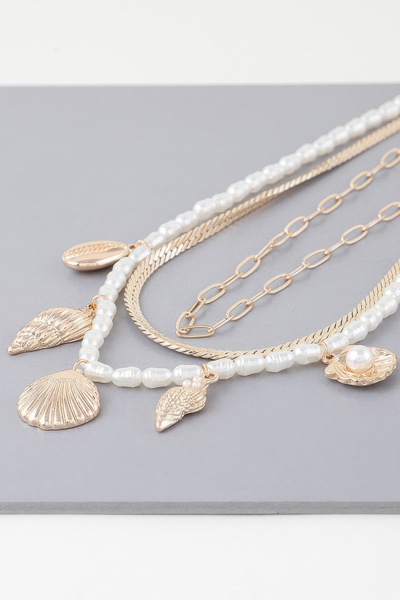 Multi Seashell Charm Necklace