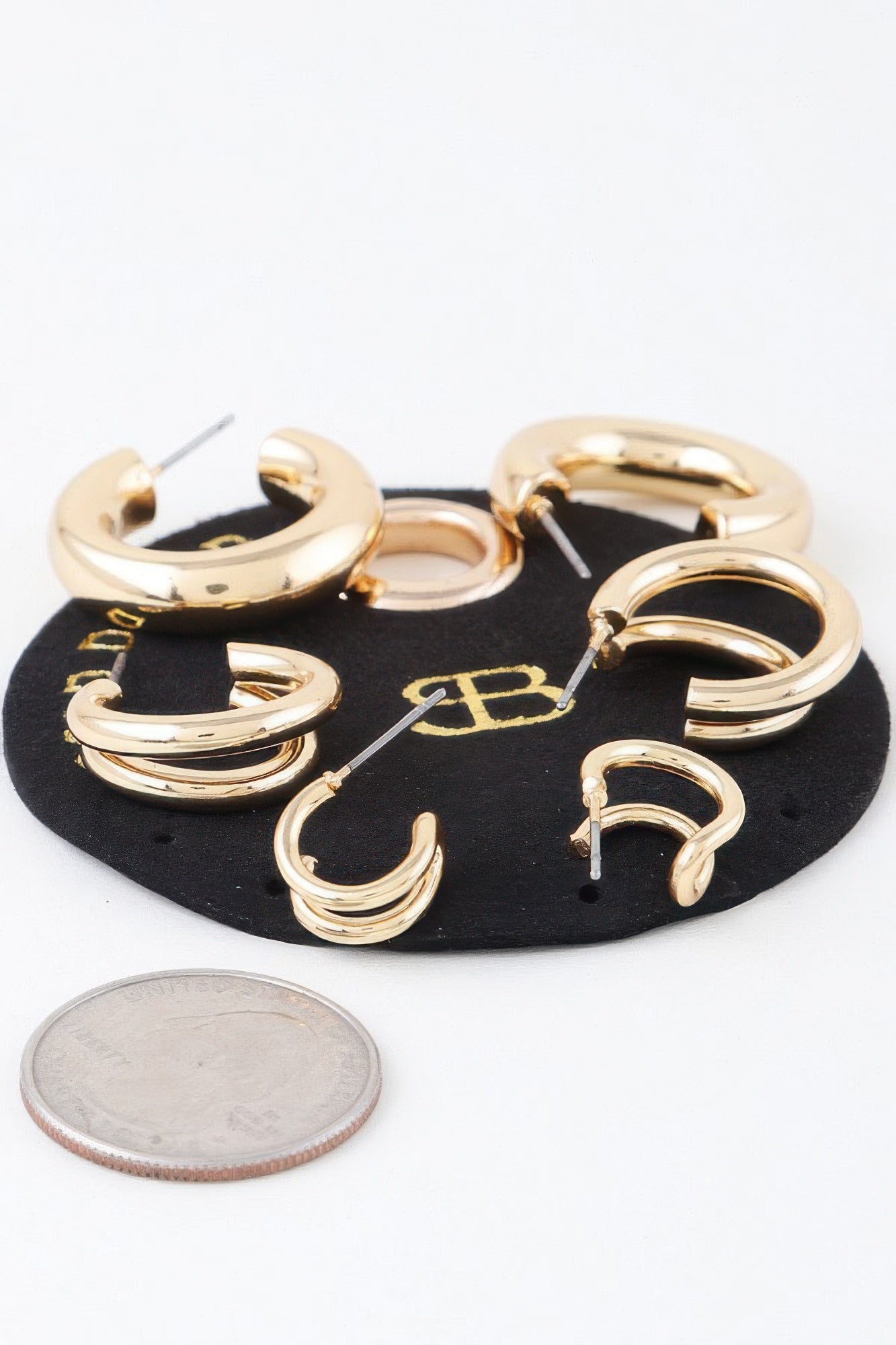Multi Shiny Hoop Earrings Set