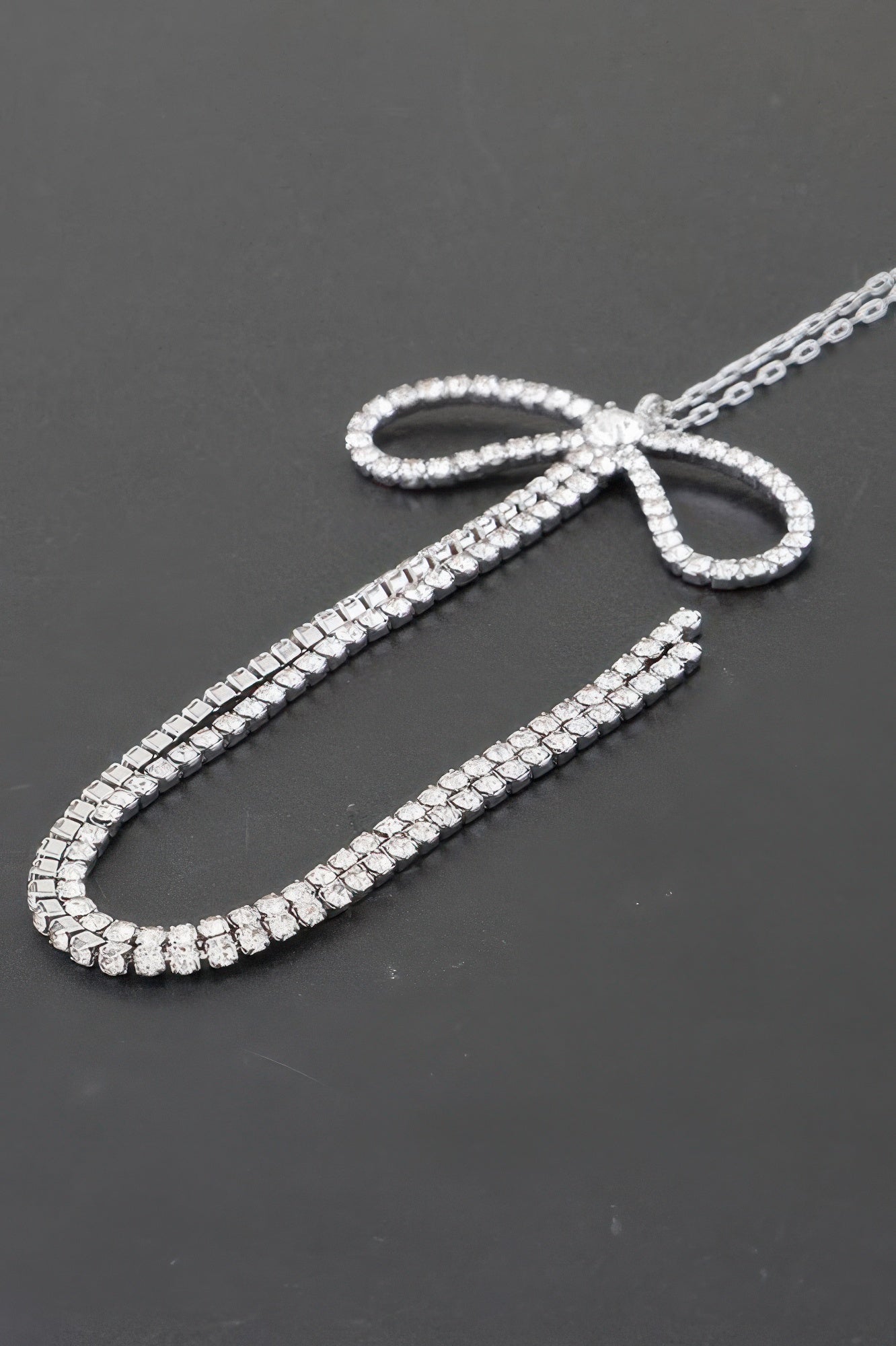 Rhinestone Bow Necklace