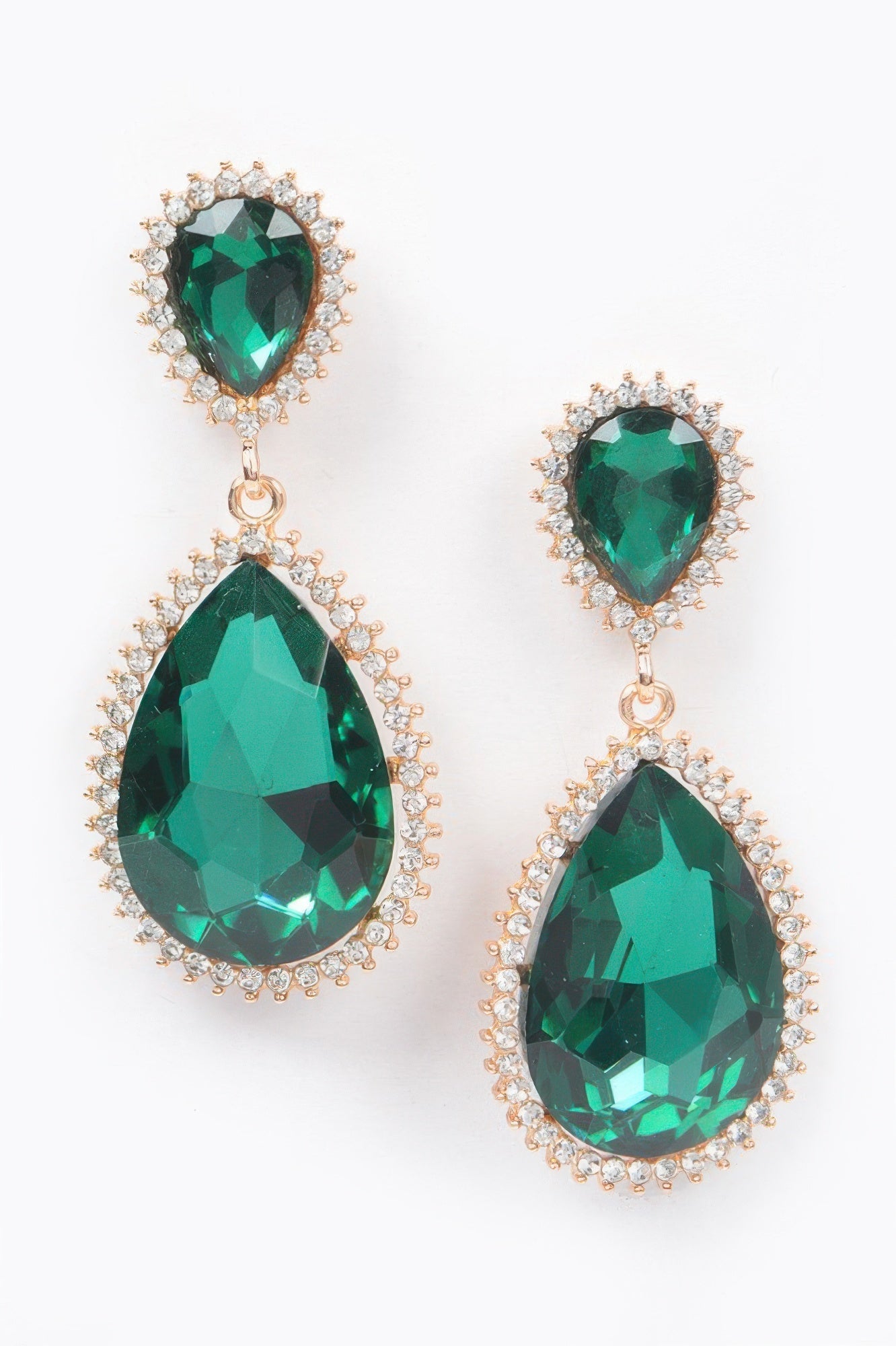 Rhinestone Dangle Earrings 2.25"