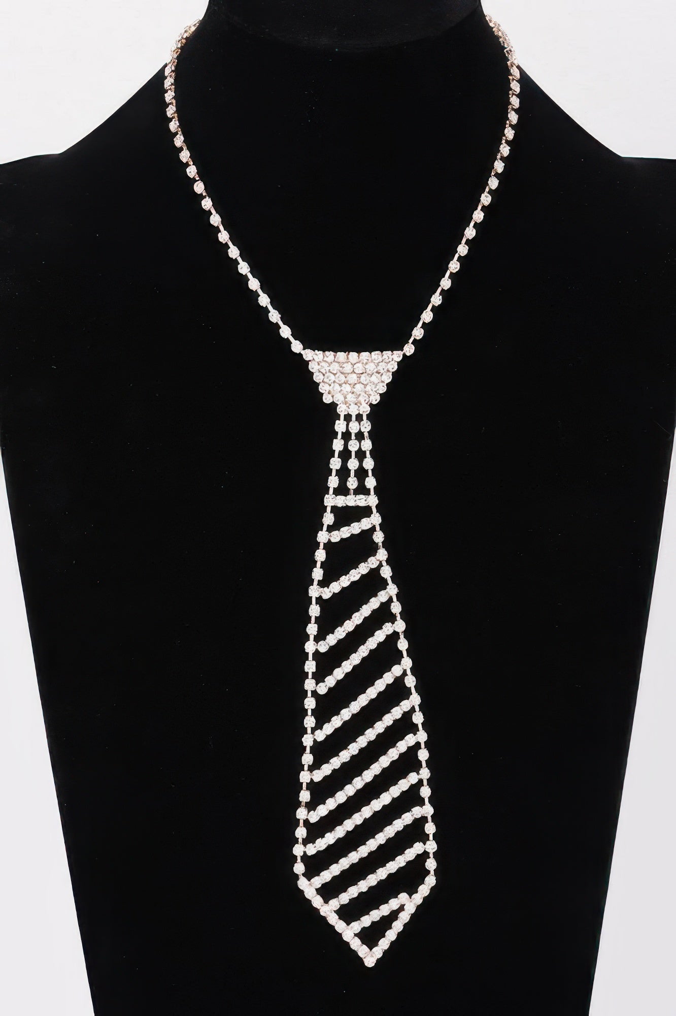 Rhinestone Necktie Necklace