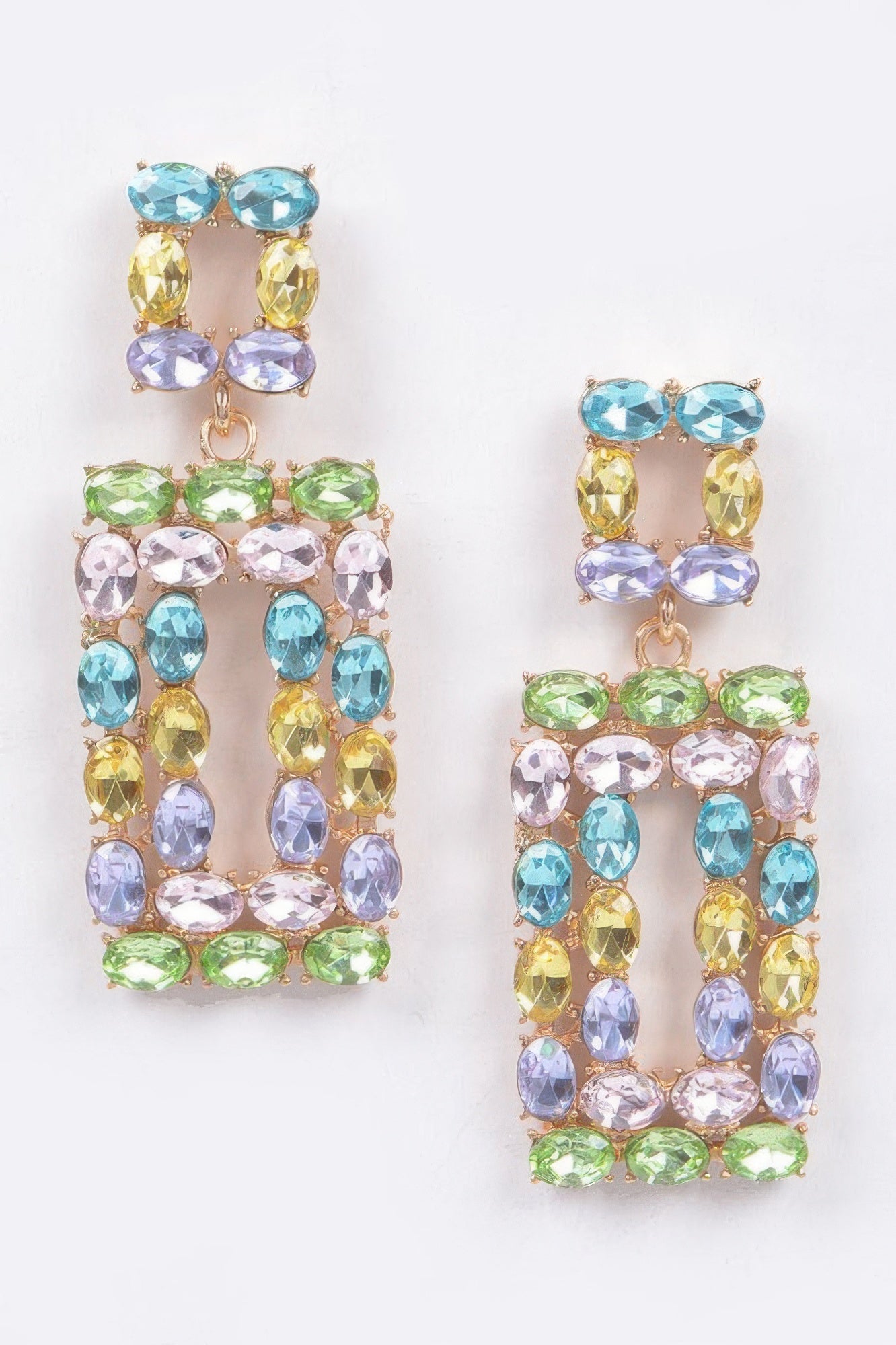 Rhinestone Rectangle Earring