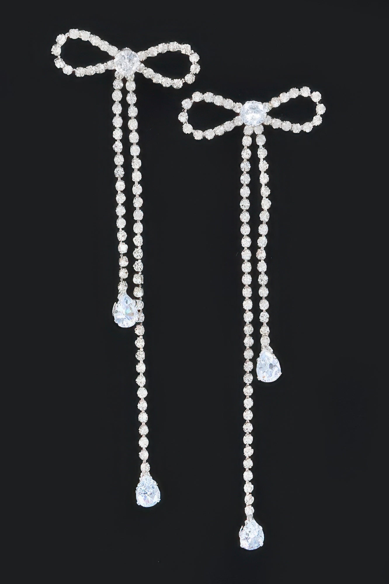 Rhinestone Ribbon Earring