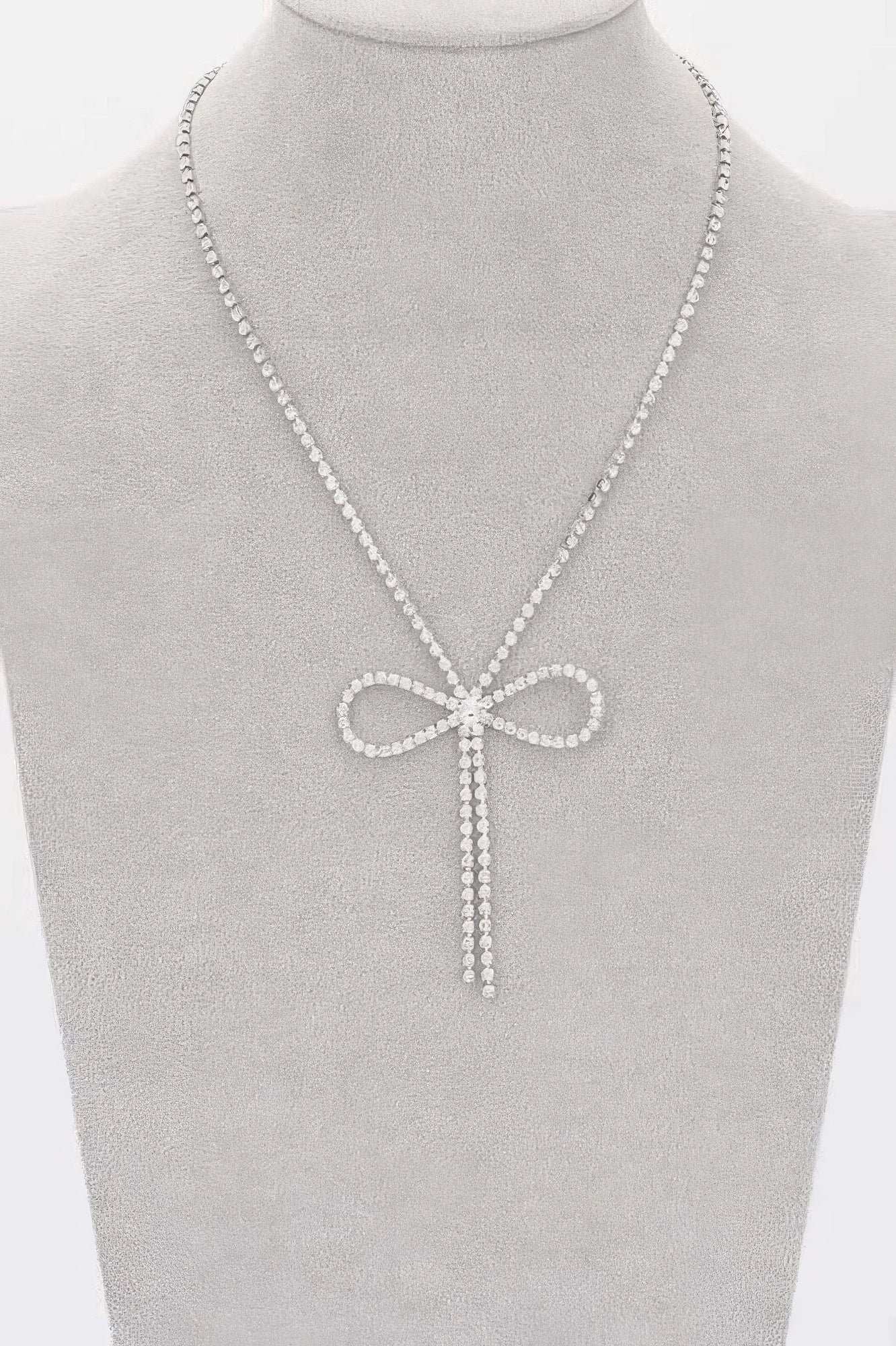 Rhinestone Ribbon Necklace